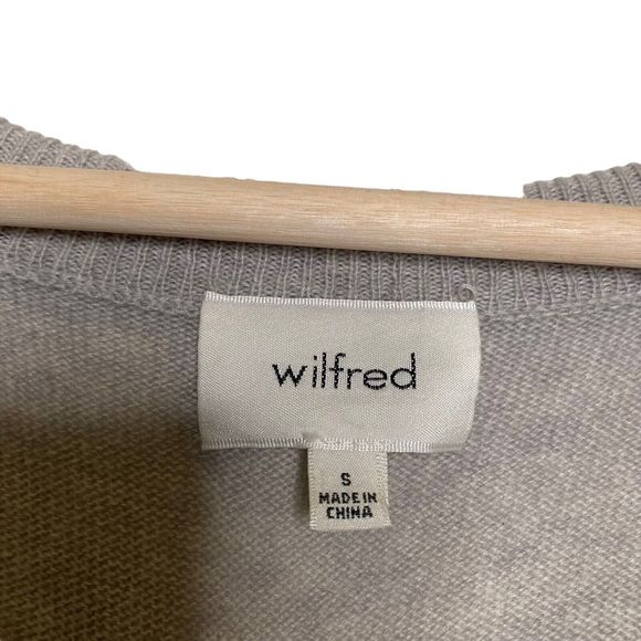 Aritzia Wilfred Free Women’s Wolter Sweater Cashmere Merino Wool V-Neck Gray S - Picture 11 of 12